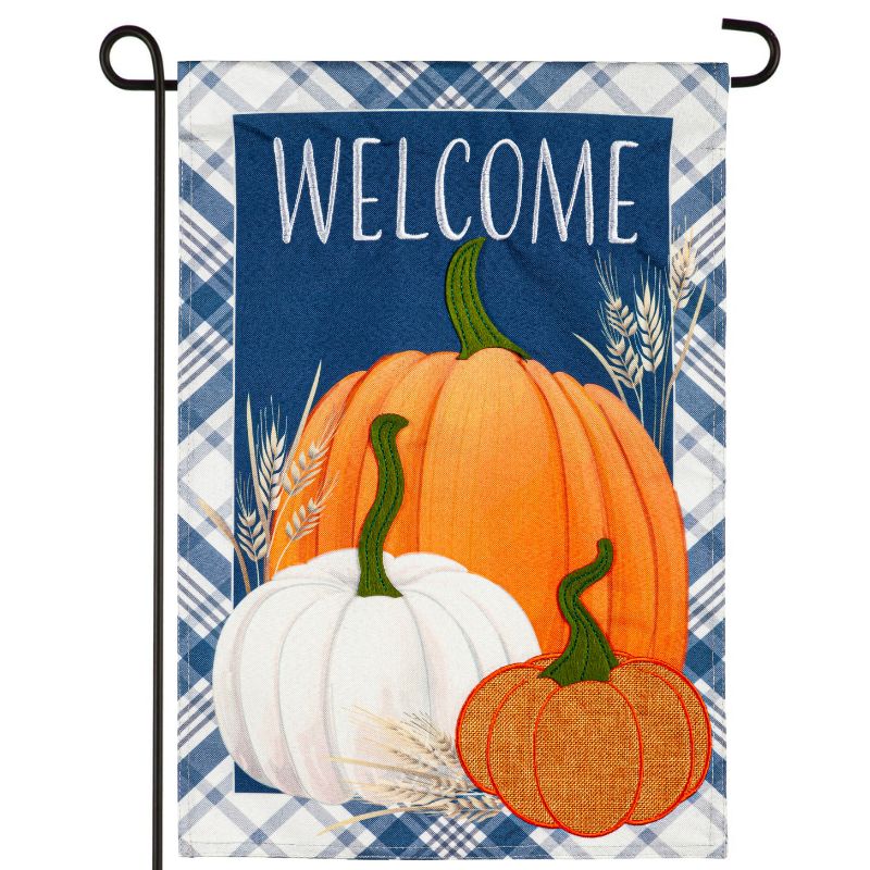 Plaid Pumpkins Garden Flag